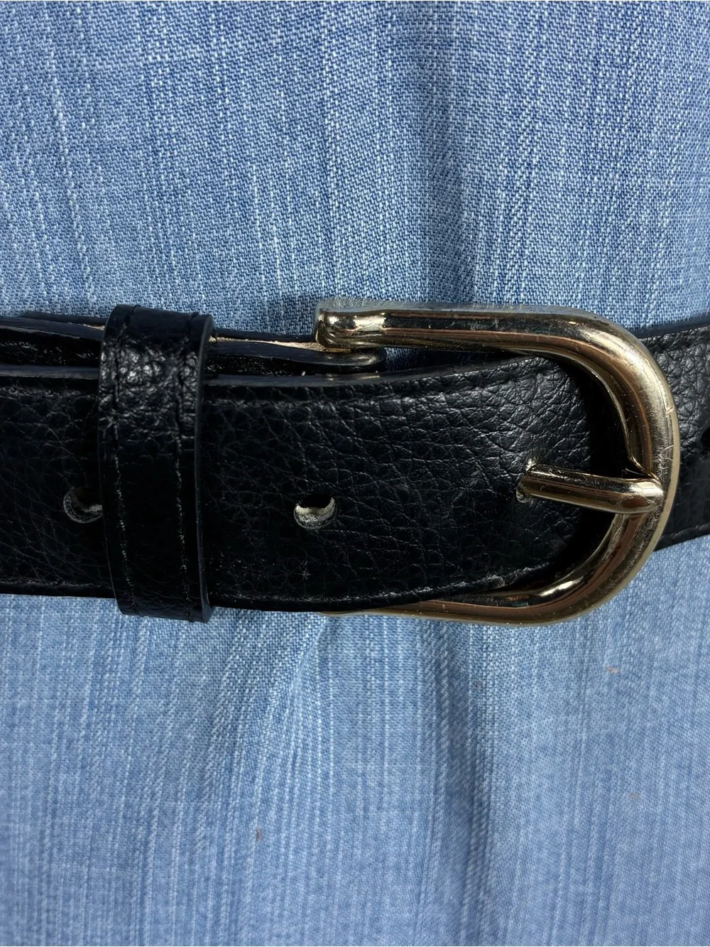 H&M Womens belt XL pebbled faux leather black